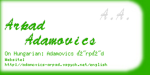 arpad adamovics business card